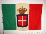 Stupenda e rara bandiera italiana militare con stemma sabaudo e corona n.66