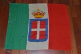 Rara ormai quasi introvabile bandiera militare italiana con corona  misura 1 m x 1,25 m della seconda guerra mondiale cod bannerw2