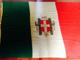 Rarissima grande bandiera italiana del ventennio con scudo sabaudo e fasci littori ricamati cod banfas