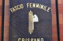 Raro labaro fascista dei fasci femminili di Crispano cm 49 x 70  cod crisp