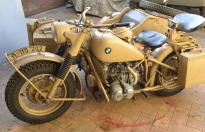 Originale Moto tedesca con sidecar  Bmw mod r75 del 1943