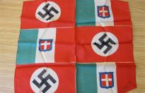 Splendido foulard bellico ww2 con effigi italo tedesche realizzato in seta n.1