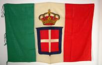 Stupenda e rara bandiera italiana militare con stemma sabaudo e corona n.66