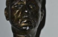 Rarissimo bastone da passeggio con testa in bronzo di Adolf Hitler cod AHB