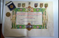 Splendido e raro lotto di decorazioni e attestato della FITAV (federazione italiana del tiro a volo) epoca fascista