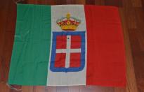 Rara ormai quasi introvabile bandiera militare italiana con corona  misura 1 m x 1,25 m della seconda guerra mondiale cod bannerw2