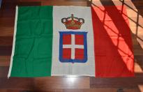 Stupenda e rara bandiera italiana militare con stemma sabaudo e corona n.43