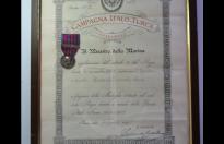 Stupenda medaglia italiana con diploma della guerra Italo Turca del 1911-1912 cod IT1
