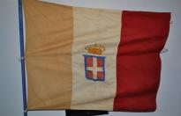 Rara ormai quasi introvabile bandiera militare italiana con corona misura 1,40 m x 1,18 m della seconda guerra mondiale cod reiwar