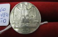anello fascista realizzato su moneta argento 5 lire