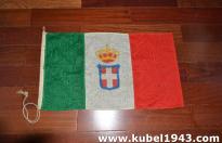 Rara bandiera militare italiana coronata cm 46x76 cod bnd34