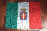 Stupenda e rara bandiera italiana militare con stemma sabaudo e corona n.to