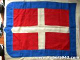 Introvabile spettacolare bandiera da combattimento italiana ww2 con corona e scudo ricamati ed etiketta originale n. ekII