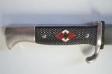 Splendido Raro coltello tedesco della gioventu' Hitleriana di secondo tipo produttore  Gustav C. Spitzer Solingen (RZM M7 / 80) con la data  del 1941 cod spit40