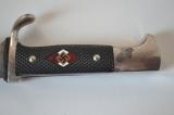 Rarissimo  coltello tedesco fahrtenmesser HJ della gioventu' hitleriana  di primo tipo con motto sulla lama produttore HARTKOPF & Co di Solingen  cod HRTK1