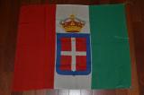 Rara ormai quasi introvabile bandiera militare italiana con corona  misura 1 m x 1,25 m della seconda guerra mondiale cod bannerw2