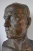 Splendido raro grande busto in bronzo su base verde d'alpi del duce Benito Mussolini misura cm 64 x cm 35 firmato Mario Nelli cod NEL2