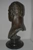 Splendido raro grande busto in bronzo su base verde d'alpi del duce Benito Mussolini misura cm 64 x cm 35 firmato Mario Nelli cod NEL2