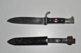 Rarissimo coltello transizionale tedesco ww2 della gioventu' hitleriana con motto BLUT UND EHRE sulla lama produttore Muller di Solingen cod RZM32