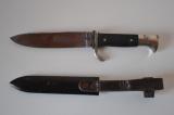 Rarissimo coltello transizionale tedesco ww2 della gioventu' hitleriana con motto BLUT UND EHRE sulla lama produttore Muller di Solingen cod RZM32