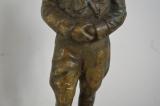 Interessante statua in bronzo con base marmorea tedesca anni 30 di Adolf Hitler cod hits1
