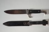 Rarissimo coltello tedesco fahrtenmesser HJ della gioventu' hitleriana di primo tipo con motto sulla lama del produttore GRAWISO   di Solingen cod hjgra