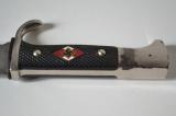 Rarissimo coltello tedesco fahrtenmesser HJ della gioventu' hitleriana di primo tipo con motto sulla lama del produttore GRAWISO   di Solingen cod hjgra