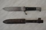 Rarissimo coltello tedesco fahrtenmesser HJ della gioventu' hitleriana di primo tipo con motto sulla lama produttore Anton Wingen Jr di Solingen cod AWJR