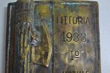 Splendida e rarissima placca fascista in bronzo del 1° annuale della fondazione della citta' di LITTORIA odierna Latina del 1933