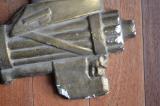 Raro gesso dorato fascista con effige del duce con fascio littorio cod gesf