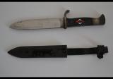 Rarissimo coltello nazista della Hitlerjugend Fahrtenmesser di secondo modello con codice RZM M7 / 13, Arthur Schüttelhofer & Co. di Solingen-Wald. cod ippo