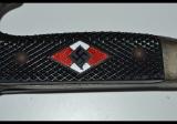 Rarissimo coltello nazista della Hitlerjugend Fahrtenmesser di secondo modello con codice RZM M7 / 13, Arthur Schüttelhofer & Co. di Solingen-Wald. cod ippo