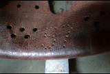 Raro elmetto italiano mod 33 primo tipo con foro di proiettile cod 33spa