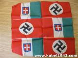 Splendido foulard bellico ww2 con effigi italo tedesche realizzato in seta n.1