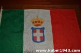 Rara bandiera militare italiana coronata cm 46x76 cod bnd34