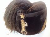 Splendido fez fascista in colbac da ufficiale (capomanipolo) della 74° legione MVSN  cod taro