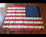 Rarissima bandiera americana a 48 stelle in seta con frangia dorata reggimentale? cod usaflag