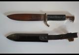 Rarissimo coltello nazista della Hitlerjugend Fahrtenmesser di  secondo modello  con codice  RZM M7 / 13, Arthur Schüttelhofer & Co. di Solingen-Wald. cod ASC
