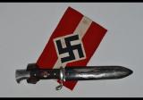 Splendida fascia da braccio e pugnale con motto della Hitler jugend appartenuti allo stesso milite cod hjarmband