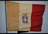 Rara ormai quasi introvabile bandiera militare italiana con corona misura 1,40 m x 1,18 m della seconda guerra mondiale cod reiwar