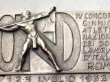 Splendido distintivo fascista dell' OND del IV concorso ginnico in Roma  1932