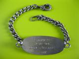 US ARMY NAMED BRACELET SERIAL NUMBER AND DEDICATION TO HIS WIFE